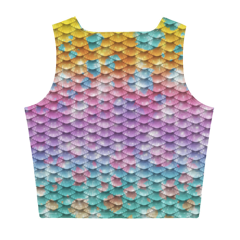 Rainbow Dazzle Mermaid Crop Top